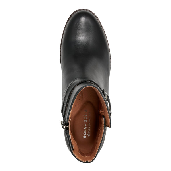 Easy Spirit Cantrell Block Heel Dress Booties Black Leather