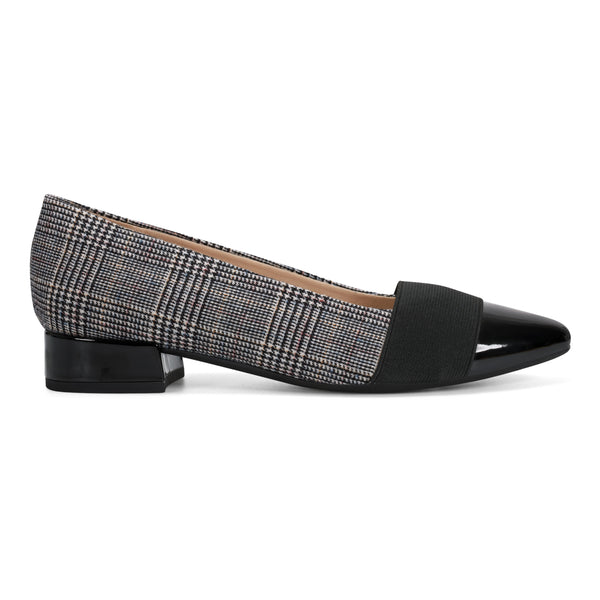 Easy Spirit Casta Cap Toe Dress Pumps Black/Grey Plaid