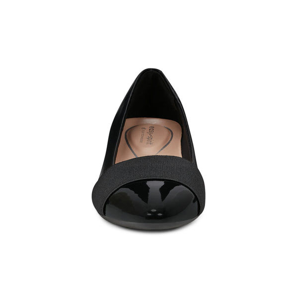 Easy Spirit Casta Cap Toe Dress Pumps Black Leather