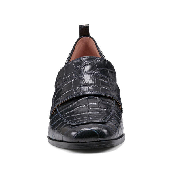 Easy Spirit Darlene Dress Loafers Navy Leather Croco
