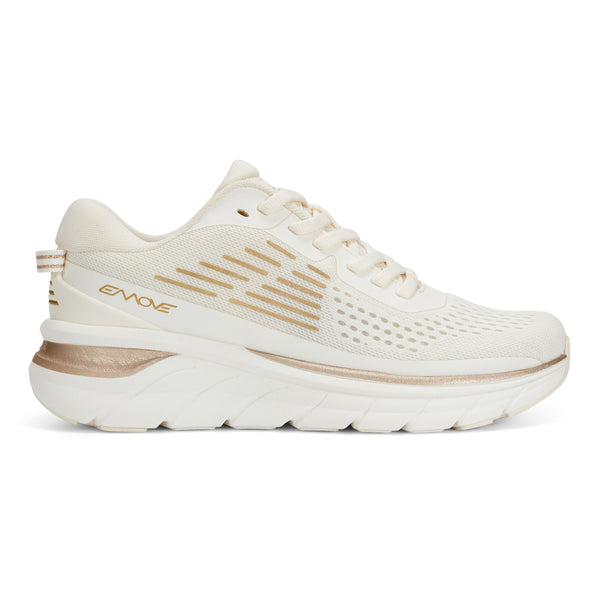 Easy Spirit Denise Austin Mel EMOVE Walking Shoes Ivory/Gold