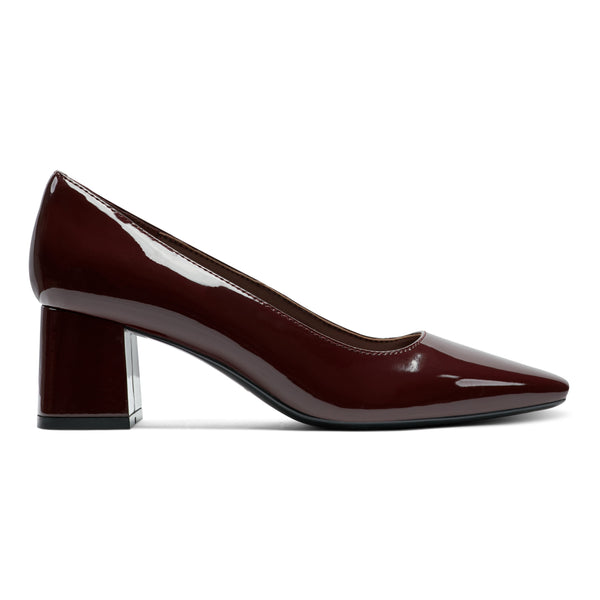 Easy Spirit Dorian Block Heel Pumps Dark Red Patent
