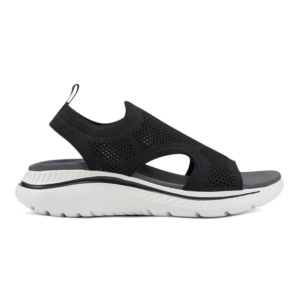 Easy Spirit Alma Slip On Wedge Sandals Black