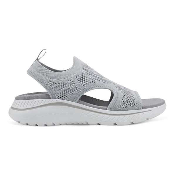 Easy Spirit Alma Slip On Wedge Sandals Medium Grey