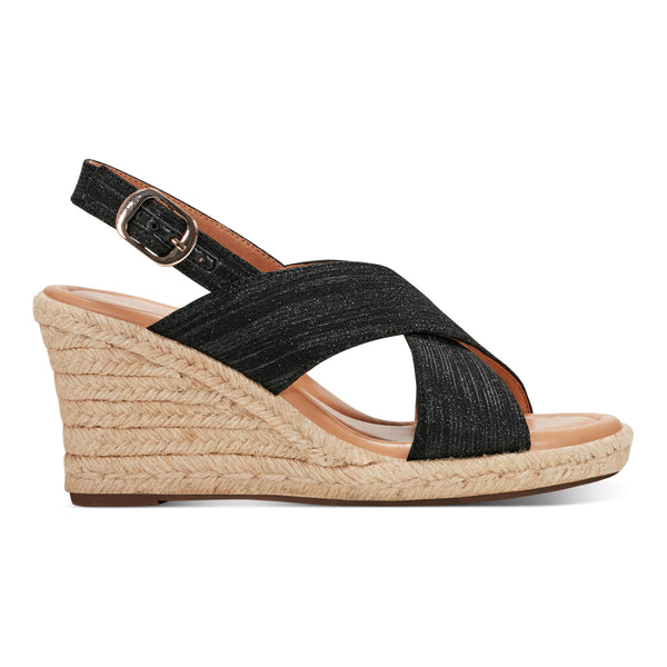 Easy Spirit Ariane Slingback Wedge Sandals Black