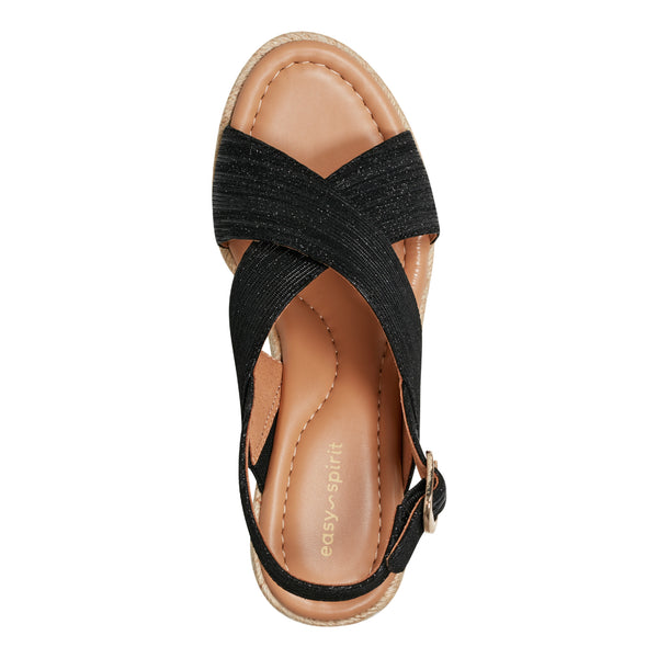 Easy Spirit Ariane Slingback Wedge Sandals Black