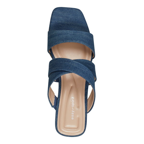Easy Spirit Becky Wedge Sandals Blue Denim