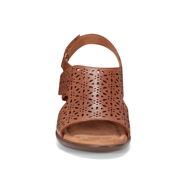 Easy Spirit Calix Heeled Sandals Brown Leather