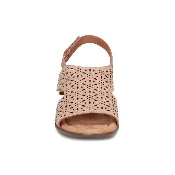 Easy Spirit Calix Heeled Sandals Natural Suede