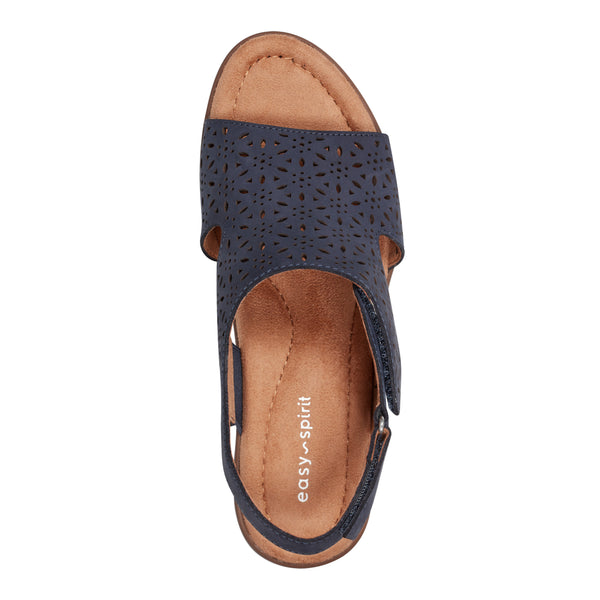 Easy Spirit Calix Heeled Sandals Navy Suede