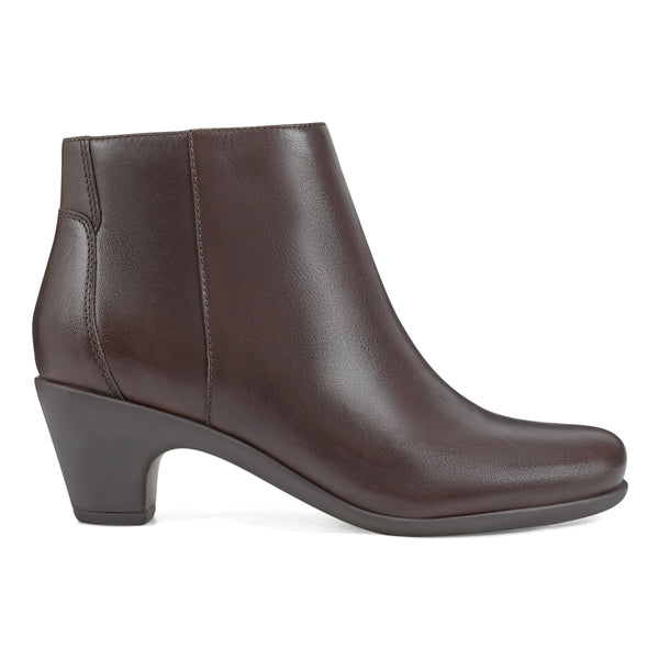 Easy Spirit Camira Casual Booties Brown Leather