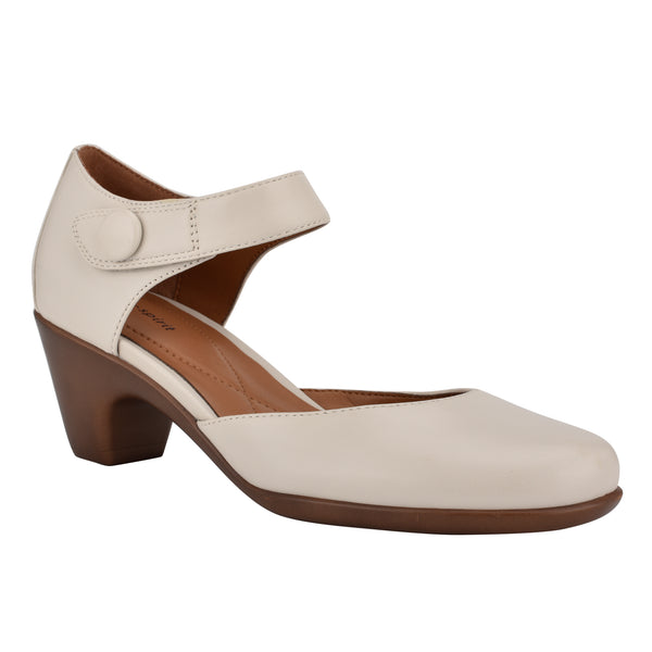 easy spirit Clarice Mary Jane Heels Ivory Leather