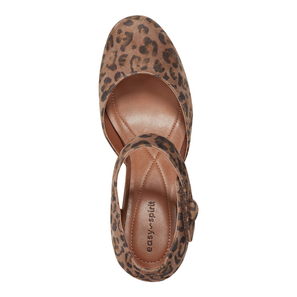 Easy Spirit Clarice Mary Jane Heels Leopard