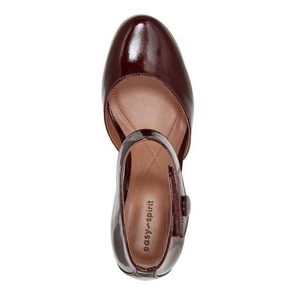 Easy Spirit Clarice Mary Jane Heels Red Patent