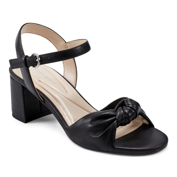 easy spirit Danica Heeled Sandals Black Leather