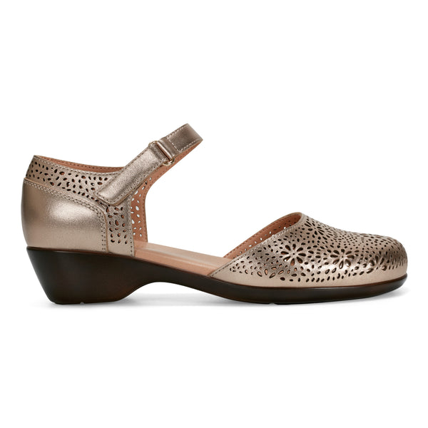 Easy Spirit Denita Mary Jane Heels Bronze Leather