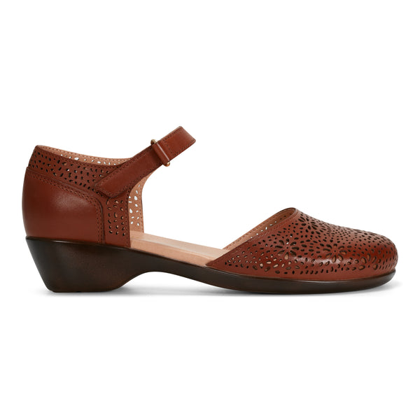 Easy Spirit Denita Mary Jane Heels Brown Leather