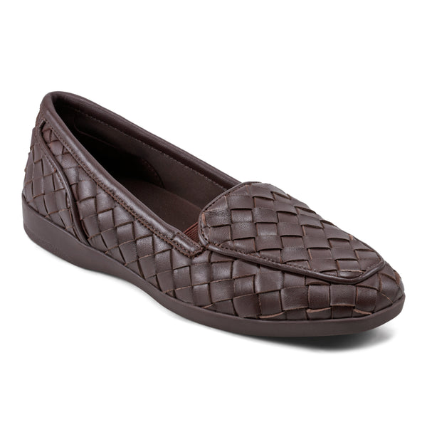 easy spirit Devitt Casual Flats Brown Leather