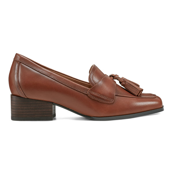 Easy Spirit Drew Dress Loafers Brown Leather