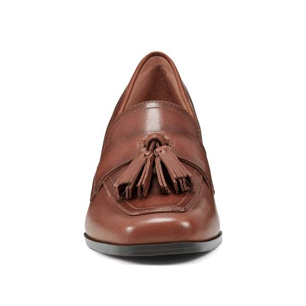 Easy Spirit Drew Dress Loafers Brown Leather