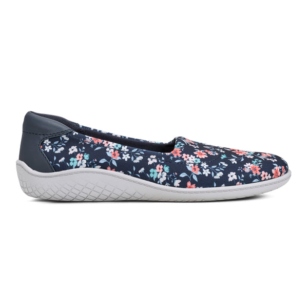 Easy Spirit Gift Slip On Flats Navy Floral