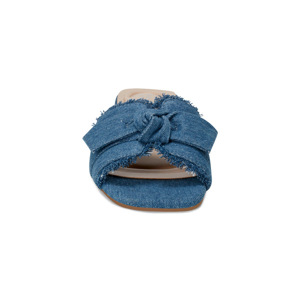 Easy Spirit Girly Bow Slide Sandals Denim