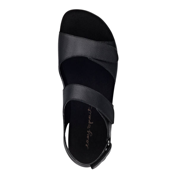 Easy Spirit Hartwell Flat Sandals Black Leather