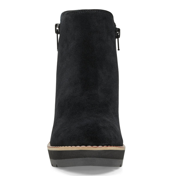 Easy Spirit Jayda Casual Wedge Booties Black Suede