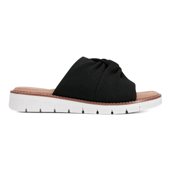 Easy Spirit Josy Knotted Slide Sandals Black