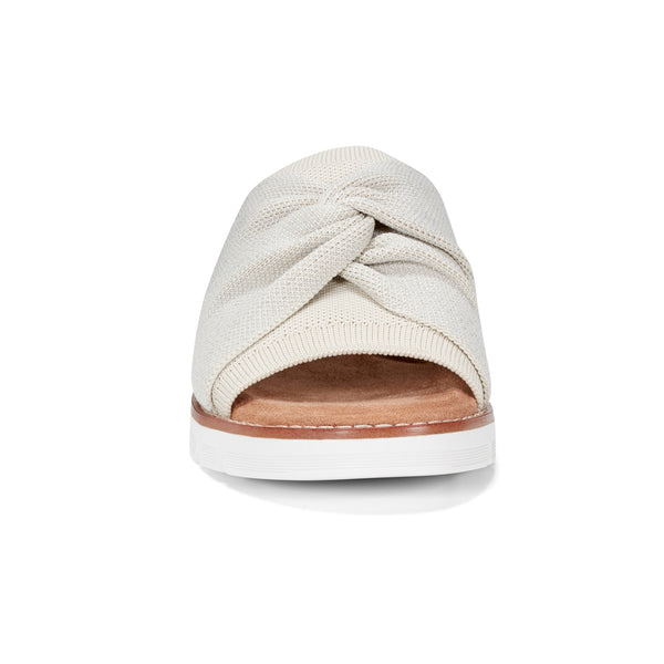 Easy Spirit Josy Knotted Slide Sandals Ivory