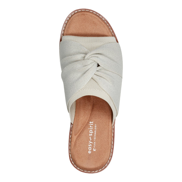 Easy Spirit Josy Knotted Slide Sandals Ivory