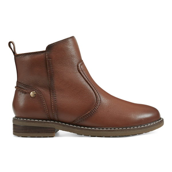 Easy Spirit Juna Casual Booties Brown Leather