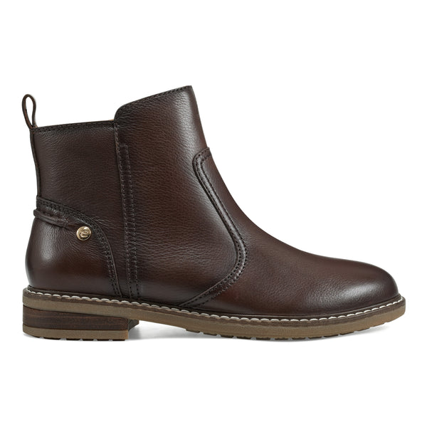 Easy Spirit Juna Casual Booties Brown Leather