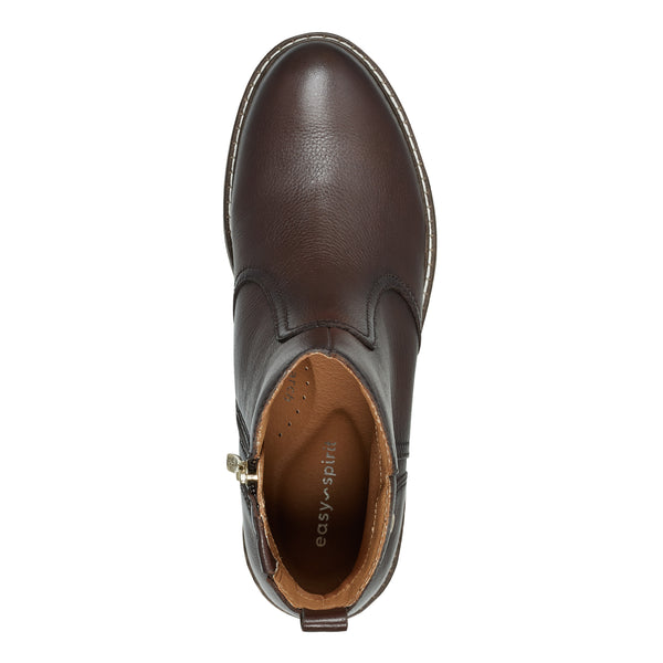 Easy Spirit Juna Casual Booties Brown Leather