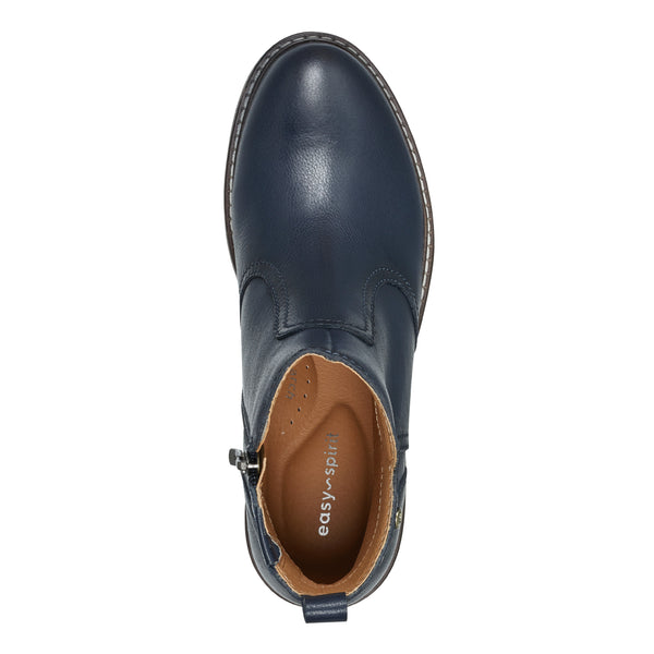 Easy Spirit Juna Casual Booties Navy Leather