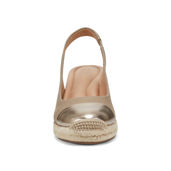 Easy Spirit Margie Platform Wedge Slingbacks Gold