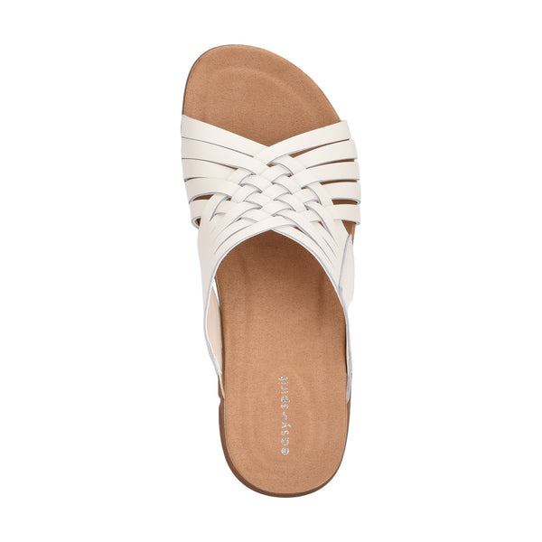 Easy Spirit Meadow Slip On Sandals Ivory Leather