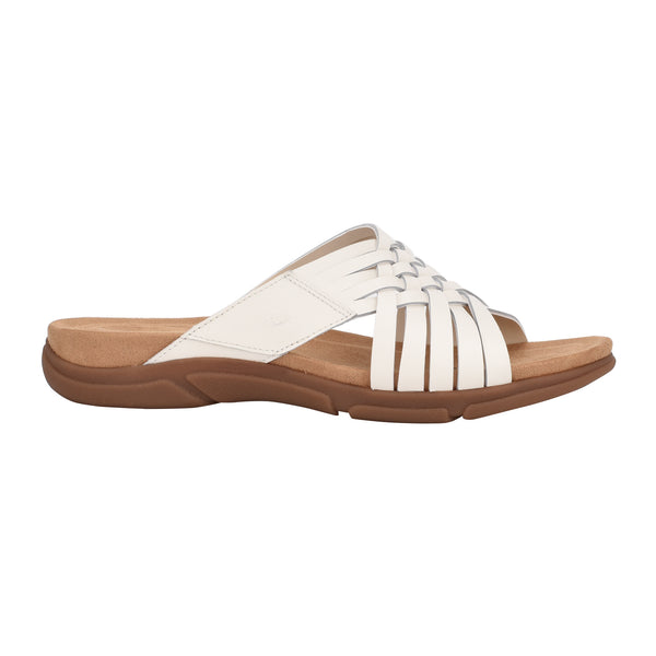 Easy Spirit Meadow Slip On Sandals Ivory Leather