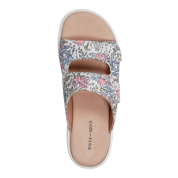Easy Spirit Red Slip On Sandals White Floral