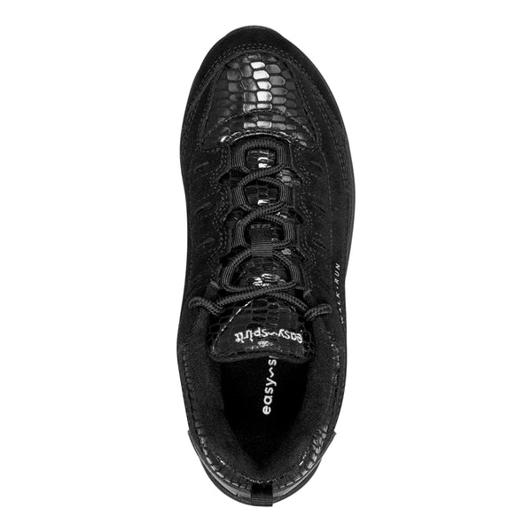 Easy Spirit Romy Walking Shoes Black Snake Suede