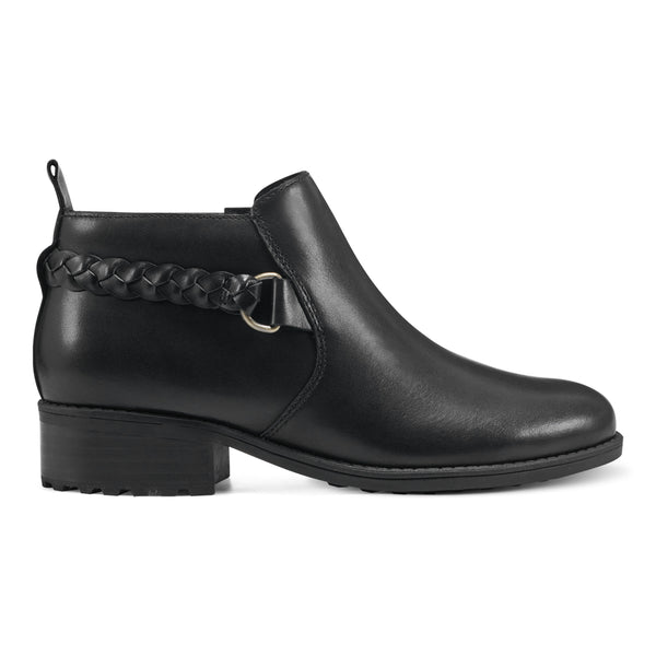 Easy Spirit Roslyn Ankle Booties Black Leather