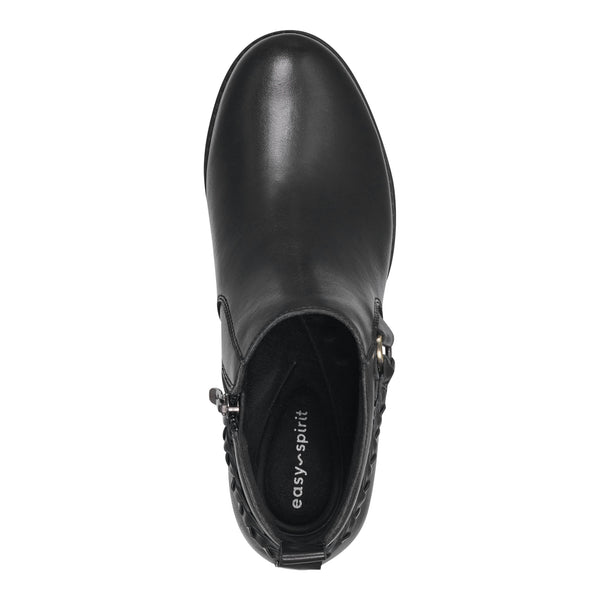 Easy Spirit Roslyn Ankle Booties Black Leather