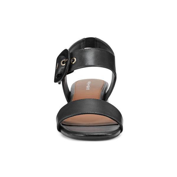 Easy Spirit Selina Heeled Sandals Black Leather