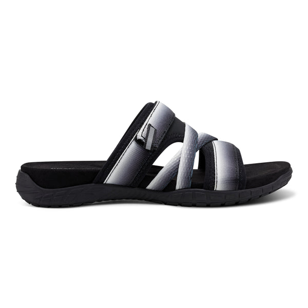 Easy Spirit Shells Flat Sandals Black Ombre