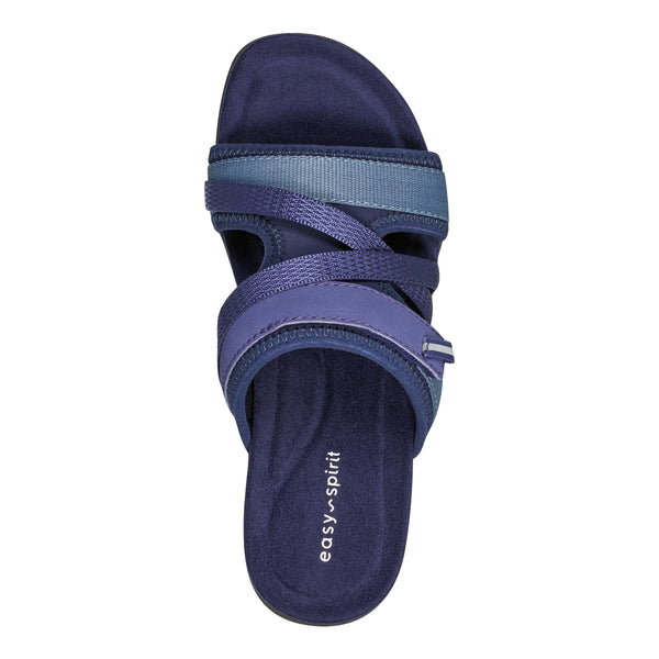 Easy Spirit Shells Flat Sandals Dark Blue Multi