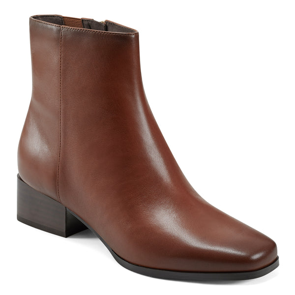 easy spirit Sidney Dress Booties Brown Leather