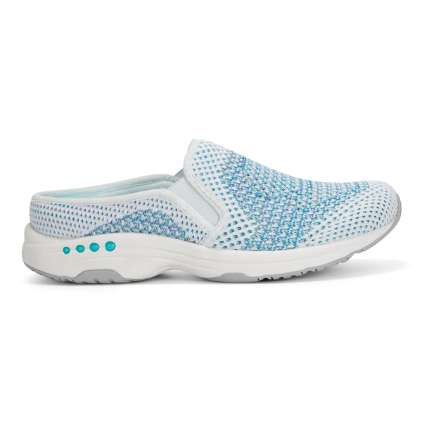 Easy Spirit Takeknit Eco Clogs White/Blue Knit