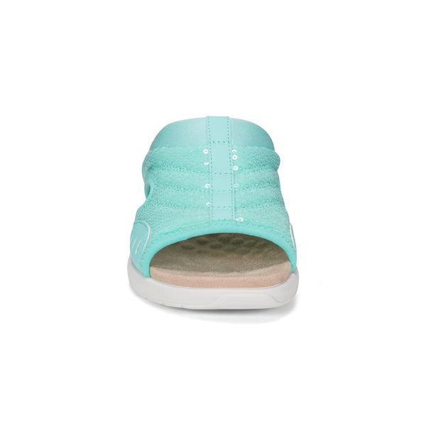 Easy Spirit Traciee Slip On Sandals Teal Sequin