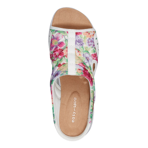 Easy Spirit Traciee Slip On Sandals White Floral