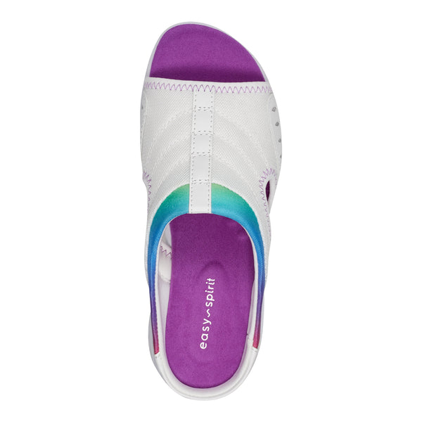 Easy Spirit Traciee Slip On Sandals White/Rainbow